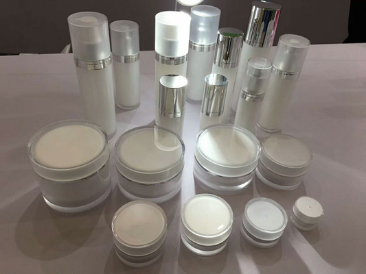 empty pearl white acrylic cream Lotion cosmetic Jars with Liner 5g 10g 20g 30g 50g 100g 200g