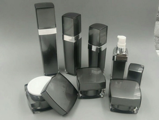 matte black Empty Cosmetic Plastic 30ml 50ml 100ml square Liquid Skincare Container Skin Care  Bottle