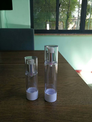 slim tall  30ml 50ml cosmetic airless bottle with silver pump sprayer