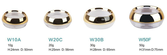 eco friendly refillable 10g 20g 30g 50g clear cosmetic eye cream jar packaging with uv gold screw lid