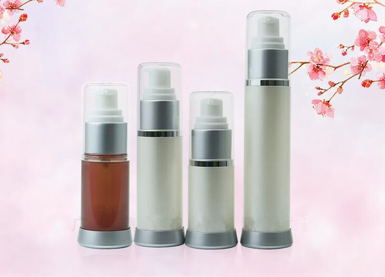 China supplier cosmetic packaging 15ml 30ml 50ml  vacuum pump bottle pearl white PP airless bottle