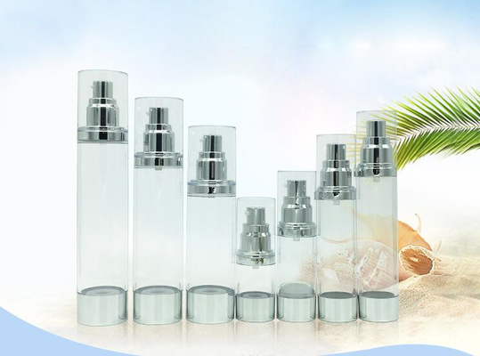 15ml 30ml 50ml 60ml  80ml 100ml 120ml gold silver cosmetic lotion airless pump bottle in stock