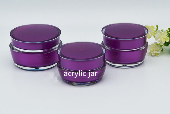 15g 30g 50g custom made acrylic packaging cream containers  purple double wall cosmetic plastic gel build jar