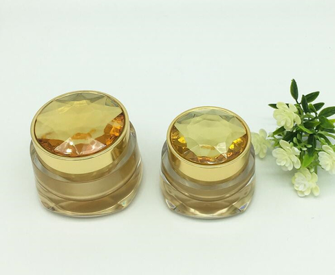 Empty square shape luxury gold acrylic jar with gold top and travel skincare mini 15g packaging  Face Cream Eye Cream