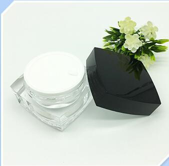 wholesale transparent  square acrylic jar for men's skin care packaging 15ml 30ml 50ml