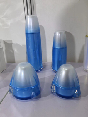 1oz 50g cream jar 15ml 30ml 50ml lotion bottle gradient blue cosmetic plastic bottles and jars family set for skin care