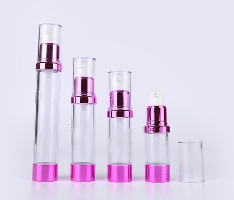 10ml 15ml 20ml 30ml round transparent cosmetic pink UV airless pump bottle