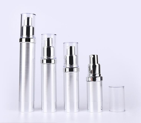10ml 15ml 20ml 30ml Brushed silver  airless Pump Skincare Cosmetic Bottles