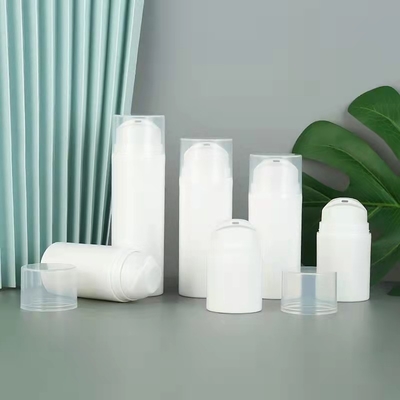 China Supplier Plastic PP white Cosmetic Bottle, 15ml 30ml 50ml Empty Airless Plastic Serum Pump Dispenser