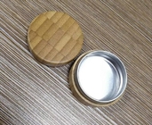 Eco friendly cosmetic container 1oz 30g eye shadow facial hand eye cream tin aluminum inner jar with bamboo shell
