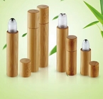 China made cosmetic packaging bamboo  roll on bottle perfume 5ml 10ml 15ml with window