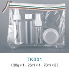 4-piece travel kit use transparent bottle cosmetic set with PVC bag for sale