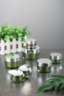 New products custom frosted green skin care face cream container 5g 10g 15g 30g 50g double acrylic cosmetic jar