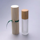30ml  bamboo  frosted lotion bottle serum emulsion cosmetic glass with bamboo overcap