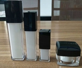 the man cosmetic packing 15ml black cap square acrylic pump bottles 30g acrylic cream jar for face skin