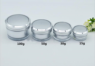 cosmetic acrylic cream jar aluminium shroud jar 30g