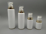 plastic serum cosmetic jar bottle packaging cosmetic with gold shoulder