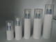 Luxury matte white 15ml 30ml 50ml 80ml 100ml pp airless silver pump bottle for cosmetic facial care