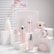 China manufacturer plastic cosmetic pink bottle sets cream jar 50ml 100ml lotion bottle jar set