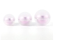 froted pearl pink ball shape luxury cosmetic acrylic Jar and Bottle pot  for Cosmetic Packaging with gold line