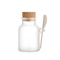 Wholesale Frost ABS Plastic Bath Salt Container Jars with Wood Spoon and Cork Lid 100ml 200ml for Cosmetic Packaging