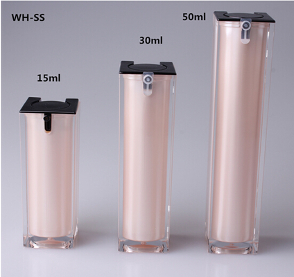 15ml 30ml 50ml Free Sample Luxury Skin Care Double Wall Square White Slim Cosmetic airless Pump Sprayer