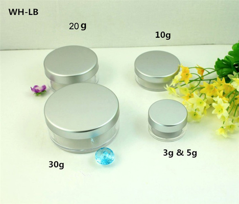 empty 3g 5g 10g 20g 30g  plastic  cosmetic jars with tin aluminum  lid