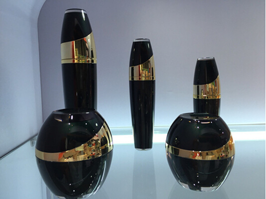 High Quality Custom Acrylic Jar Bottle Cream  Gold Cosmetics Packaging Plastic