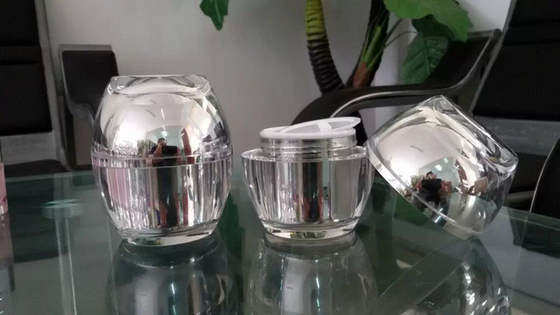 15g 30g 50g  New Type High Quality UV shinny silver Luxury jar Cream Cosmetic Acrylic plastic jars
