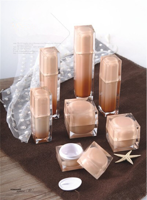 luxury 15ml 30ml 50ml 100ml square cosmetic packaging acrylic lotion pump serum bottle
