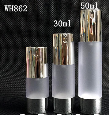 Luxury frosted cosmetic 15ml 30ml 50ml airless pump bottle for cosmetic facial care