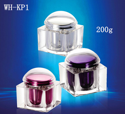 empty 200g  plastic square  cosmetic skin care cream acrylic jar