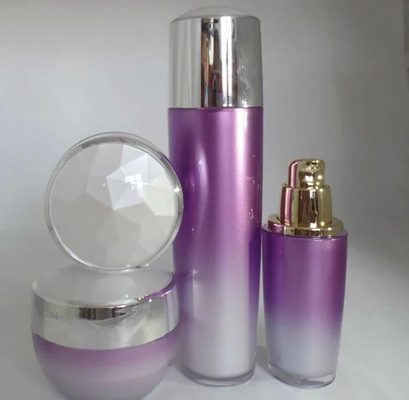 Unique New Design Custom purple Color Cosmetic Packaging Sets Acrylic Bottle And Cosmetic Cream Jar For Skin Care