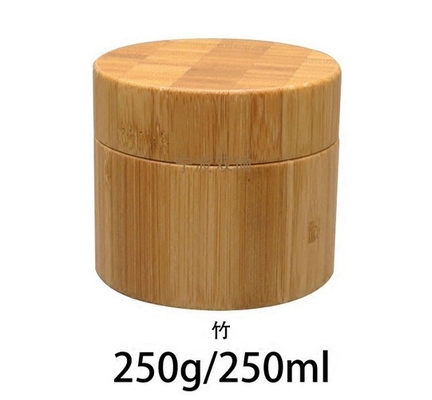 Custom Logo Bamboo Wooden Cosmetic Storage  Jar With Childproof Lid Packaging Container All Bamboo  Jar