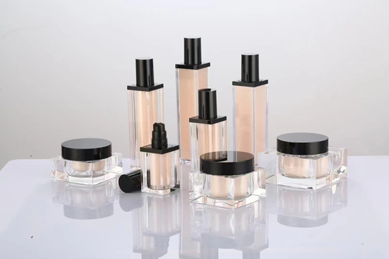 Makeup Jars Wholesale Containers Clear Square Acrylic Plastic 30g 50g Luxury Face Cream Cosmetic Packaging