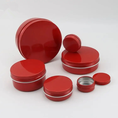 Custom 10ml-350ml Round Metal Aluminum Tin Containers For Lip Balm Eye Shadow Metal Aluminum Tin With Lid