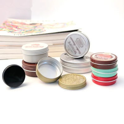 Empty Round Aluminum Metal Cosmetic Packaging Jar With Lid For Skincare Cream Balm 50ml