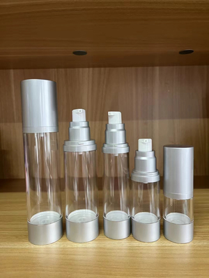 Wholesale Customized color Matte Silver 15ml 30ml 50ml 100ml Airless Pump Bottle For Skincare Packaging