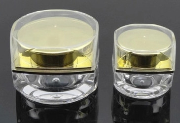 5ml 10ml 15ml 30ml 50ml square plastic cosmetic pot  acrylic silver gold empty cosmetic jars