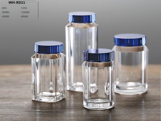 square 80ml 120ml  plastic food bottle with electroplate cap