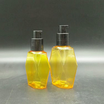 pet plastic bottles 70ML  140ML lotion pump bottle yellow cosmetic bottles skincare packaging set