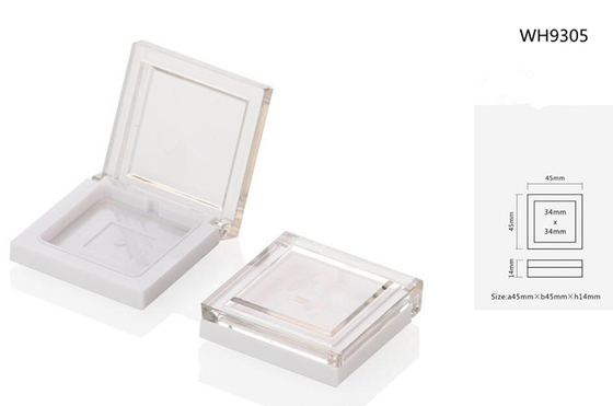 white plastic boxes packaging AS meterial  faced cosmetic powder container