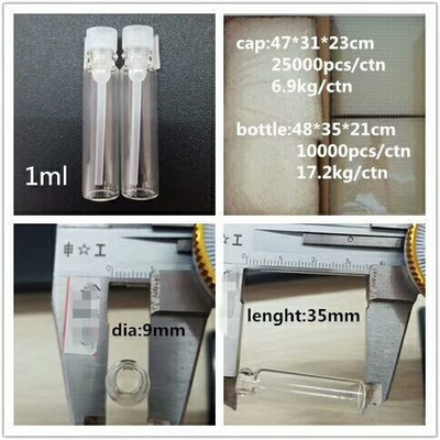 1ml 0.03ounce clear glass bottle  Tubular Cosmetic perfume glass Vial Bottle