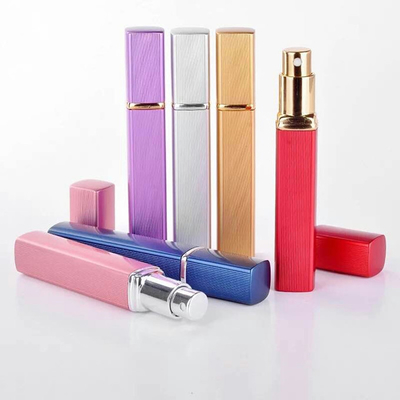 10ml empty aluminum square perfume atomizer container with inner glass tube