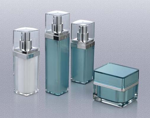 empty 50ml 100ml Skin Care Cream Cosmetic Packaging Empty Square acrylic lotion pump bottle container