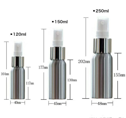 top quality 120ML  150ML 250ML cosmetic  aluminum spray bottle