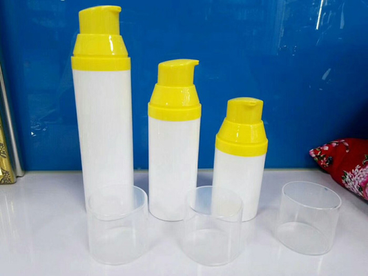 OEM custom High end airless bottle 30ml 50ml 75ml yellow color airless  bottle skincare lotion bottle