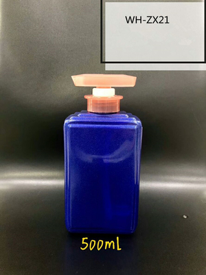 500ml Customized color square shampoo shower gel cosmetic packaging plastic liquid PET bottle