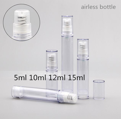 Cute plastic mini airless cosmetic bottle 5ml 10ml 12ml 15ml for serum lotion