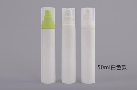 Recyclable 50ml white round airless pump frosted pet bottle fine mist spray for cosmetic